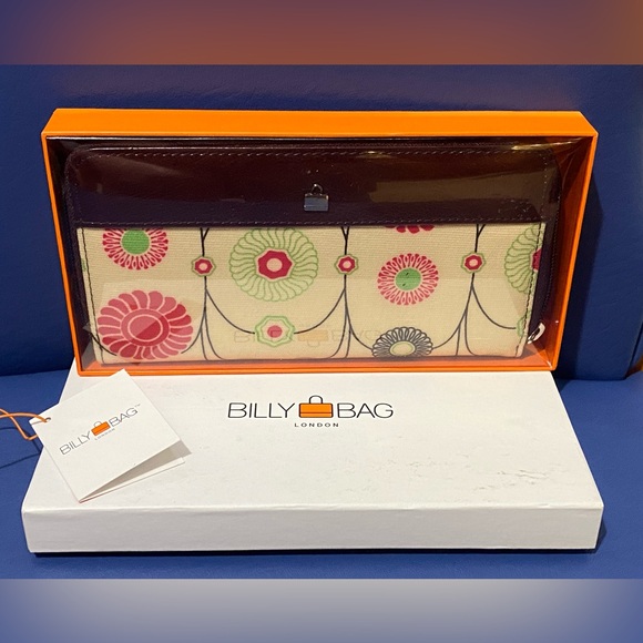 Billy Bag London Handbags - New Rare Billy Bag London vanilla Hana print zip-around wallet